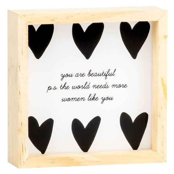 PINE WOOD BOX SIGN-YOU ARE BEAUTIFUL