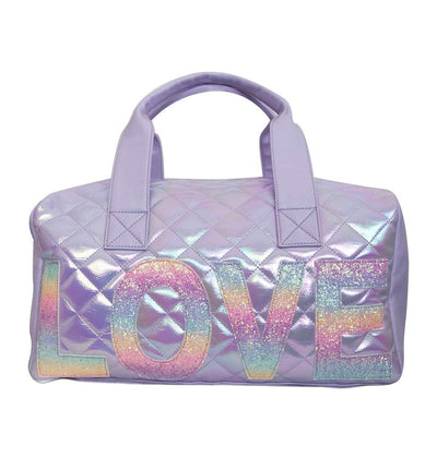METALLIC LOVE QUILTED DUFFLE BAG