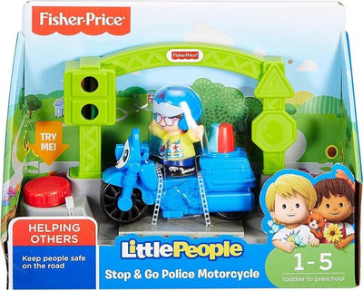 FISHER PRICE LITTLE PEOPLE SMALL STOP & GO POLICE MOTORCYCLE