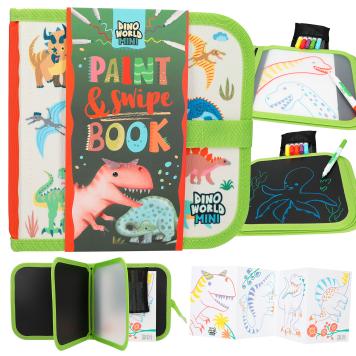 DINO WORLD PAINT & SWIPE BOEK