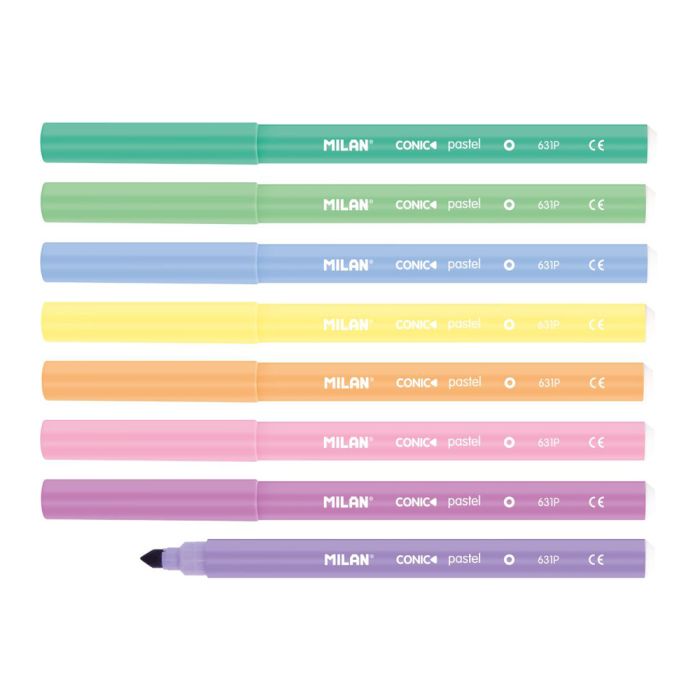 8 CONE-TIPPED FIBREPEN PASTEL