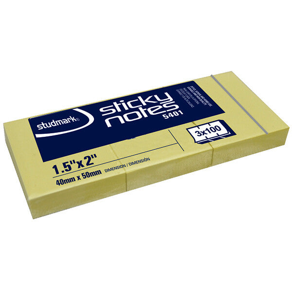 Studmark sticking notes 1.5X2" yellow