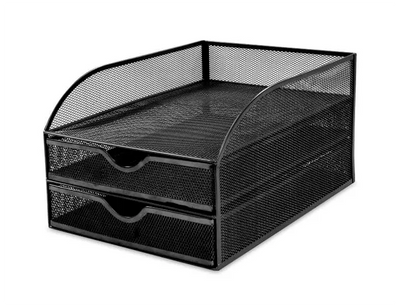 BLACK WIREMESH 2DRWR P.SORTER