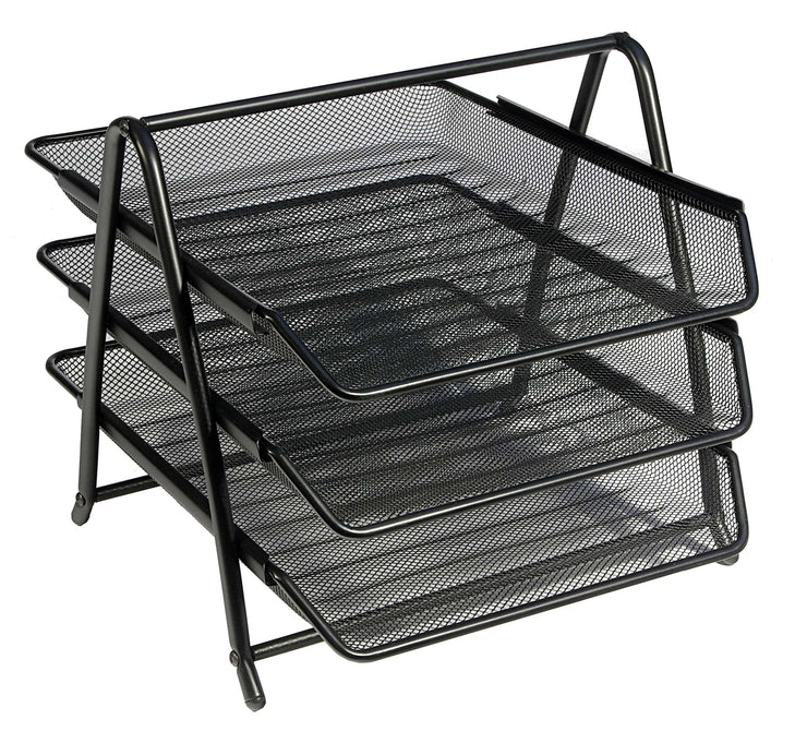 BLACK WIREMESH 3 TIER TRAY