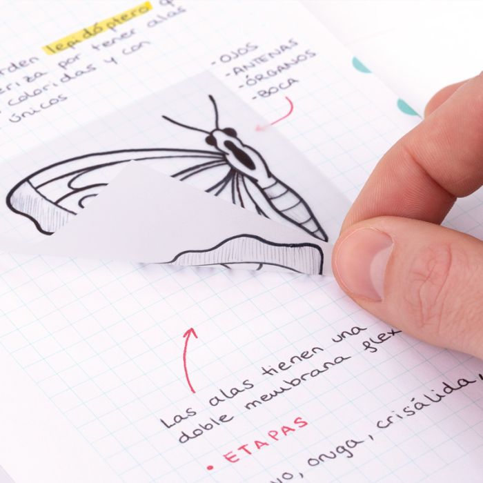 TRANSP WHITE ADHESIVE NOTES