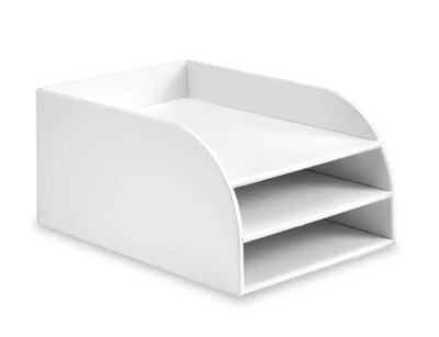 WHITE LEATHER 3TIER LETTER TR