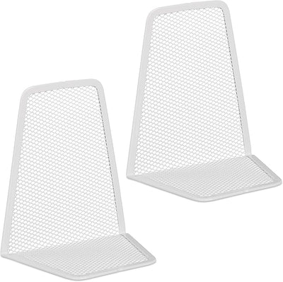 WHITE WIREMESH BOOKENDS (2)