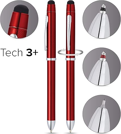 Cross Tech3+ Translucent Red Lacquer Multi-Function Pen