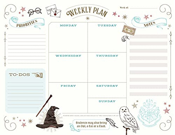 HARRY POTTER WEEKLY PLANNER NOTEPAD