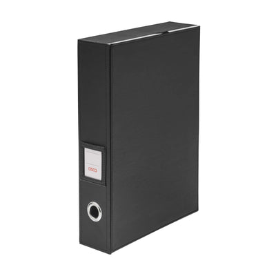 BLACK FAUX LEATHER BOX FILE