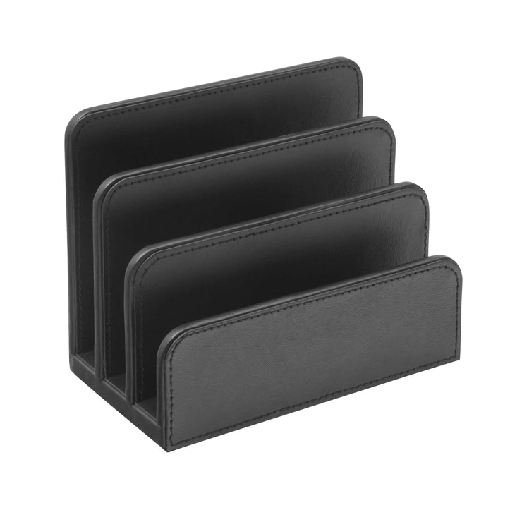 BLACK FAUX LEATHER LETTER HLDR