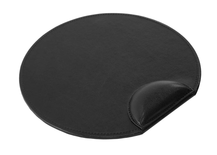 BLACK FAUX LEATHER MOUSE PAD