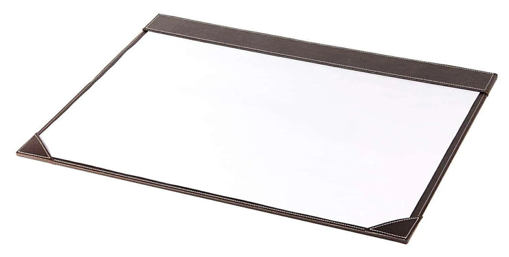 BROWN FAUX LEATHER DESK MAT