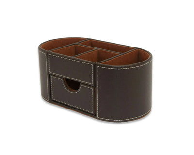 BRWN FX LEATHER DESK ORGANISER