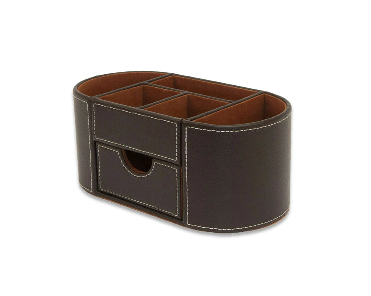 BRWN FX LEATHER DESK ORGANISER