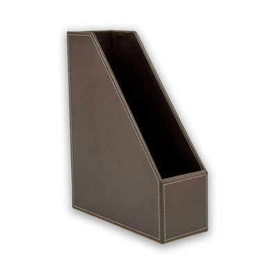 BROWN FAUX LEATHER FILE HOLDER