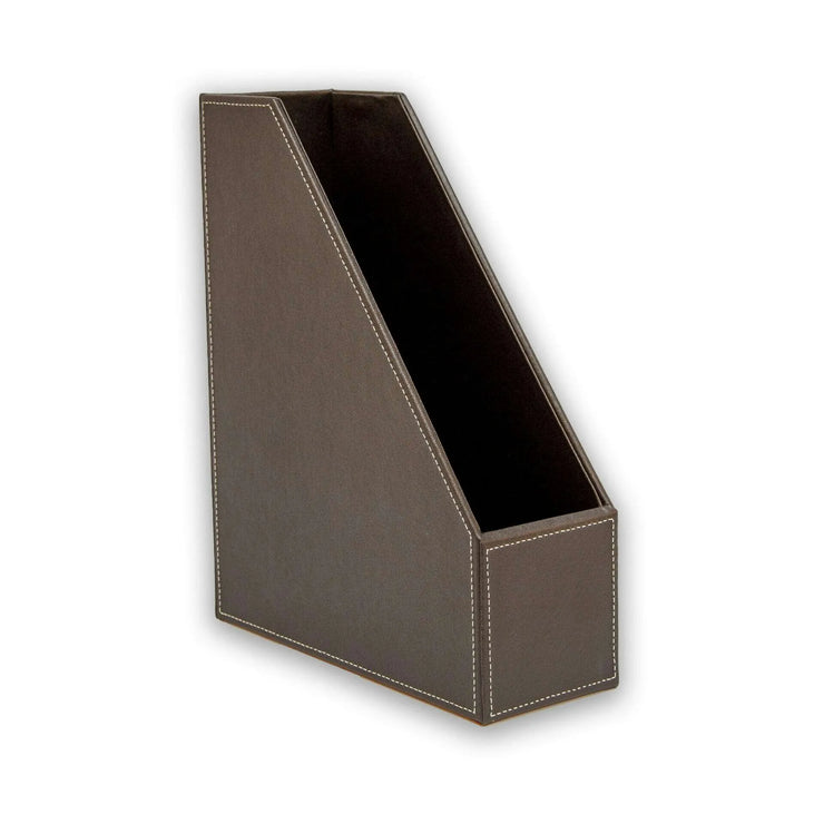 BROWN FAUX LEATHER FILE HOLDER