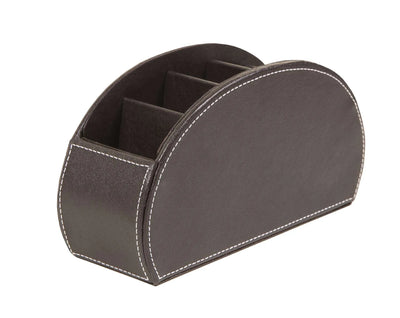 BROWN FAUX LEATHER REMOTE ORG.