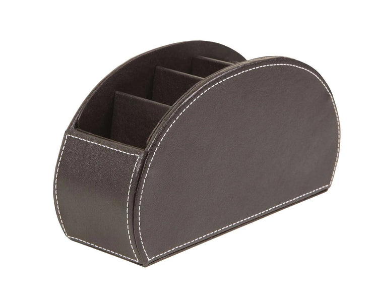 BROWN FAUX LEATHER REMOTE ORG.