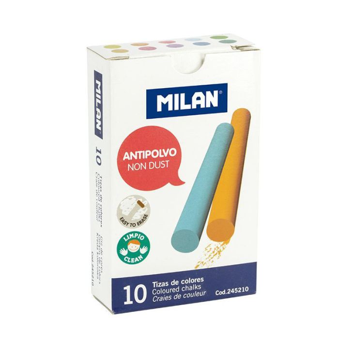 10 COLOUR CHALKS ANTI-DUST