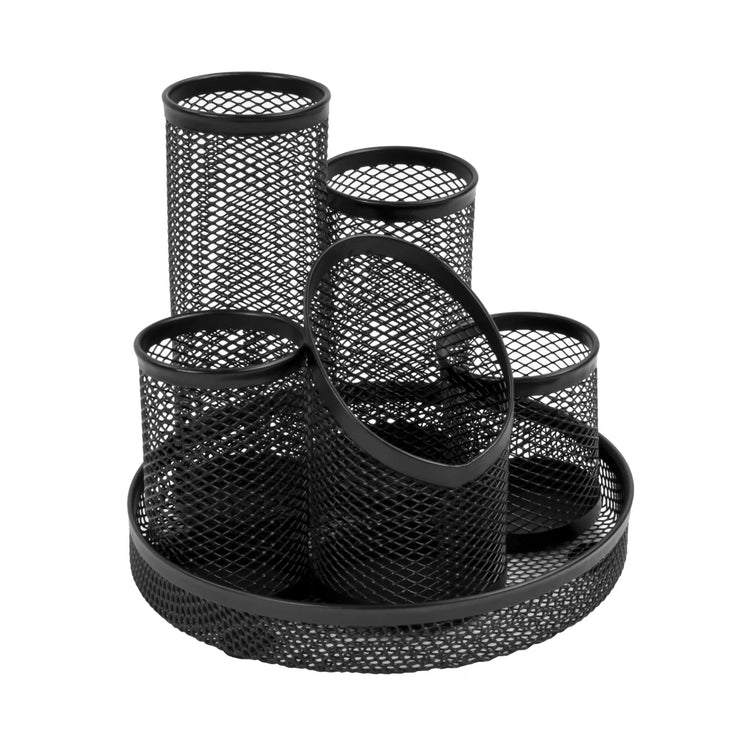 BLACK WIREMESH 5 PEN POT TIDY