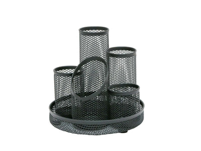 GRAPHITE WIREMESH 5TUB PEN POT