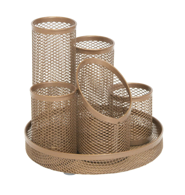 RGOLD WIREMESH 5 TUBE PEN POT