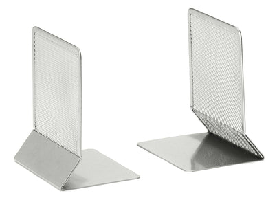 SILVER WIREMESH BOOKENDS MED