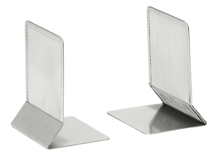 SILVER WIREMESH BOOKENDS MED