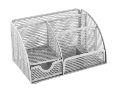 SILVER WIREMESH DESK ORGANISER