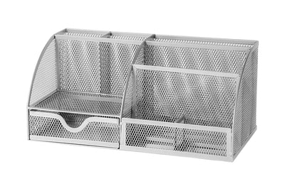 SLVR WIREMESH DESK ORGANISER L