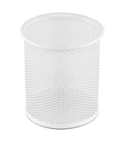 WHITE WIREMESH -PEN POT