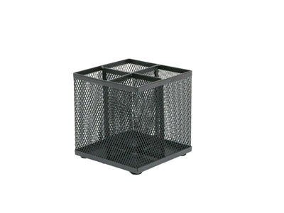 GRAPHITE WIREMESH SQ PEN POT