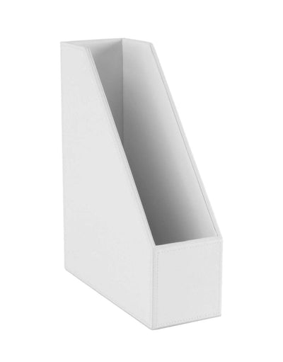 WHITE FAUX LEATHER FILE HOLDER