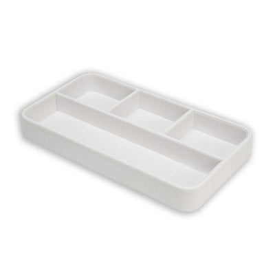 WHITE FAUX LEATHER VALET TRAY