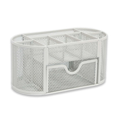 WHITE WIREMESH DESK ORGANISER