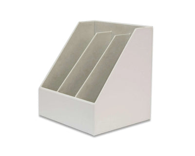 WHITE F LEATHER TRPL FILE HLDR