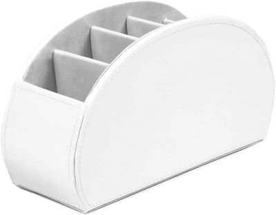 WHITE FAUX LEATHER REMOTE ORG.