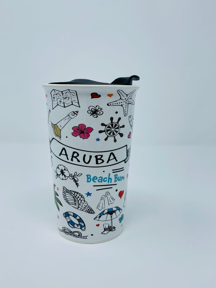 C. TUMBLER W/LID CAMPER DOODLE