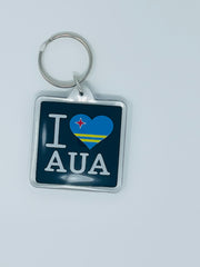 KEYCHAIN ACRYLIC SQ 2x2" I FLAG AUA BLACK