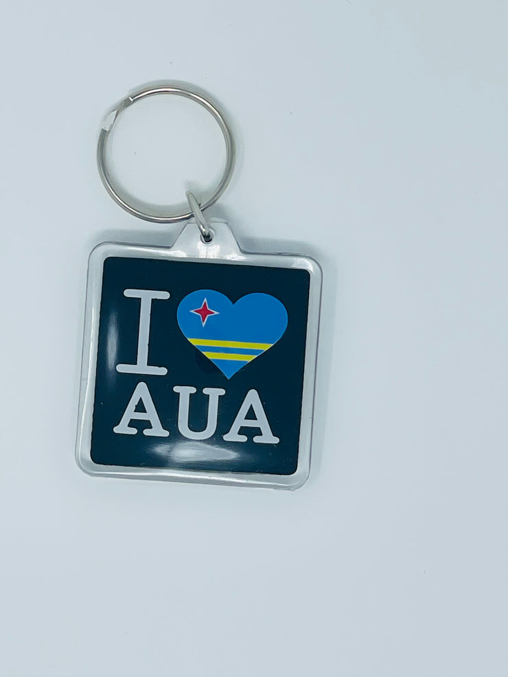 KEYCHAIN ACRYLIC SQ 2x2" I FLAG AUA BLACK