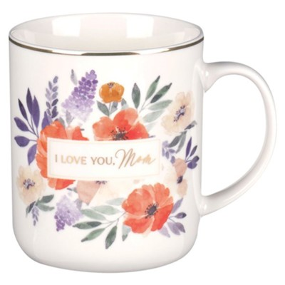MUG IVORY FLORAL I LOVE YOU, MOM