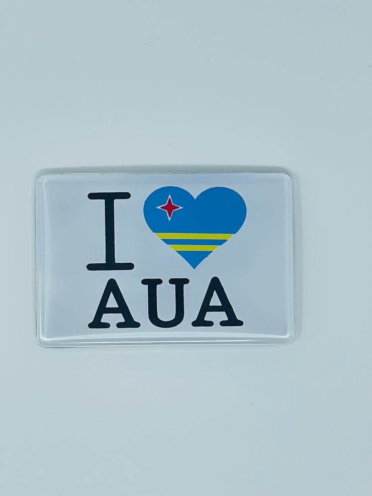 MAGNET ACRY 3x2" I FLAG AUA WHITE