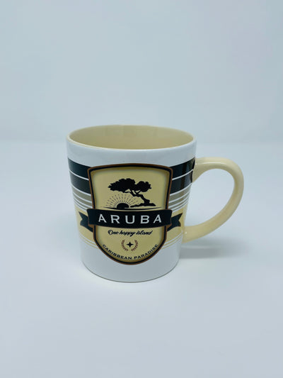 MUG 16OZ RETRO BADGE CREAM
