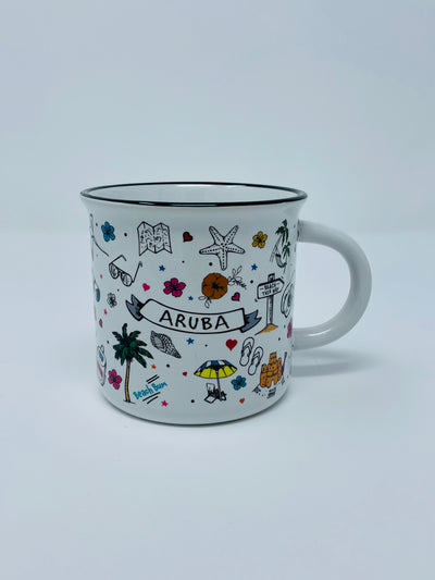 MUG 14OZ CAMPER DOODLE