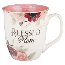 MUG PINK FLORAL BLESSED MOM