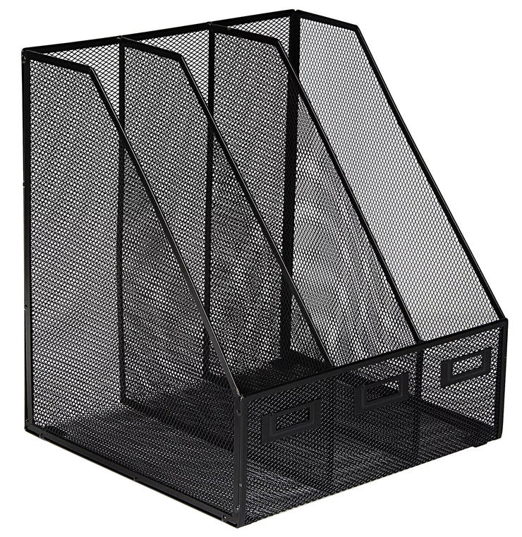 BLACK WIREMESH TRIPLE MAG.RACK