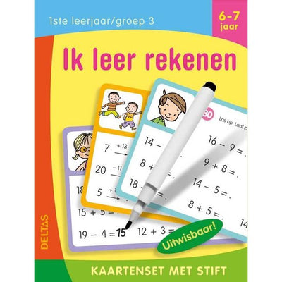 IK LEER REKENEN 6-7 JAAR- Handig speel- en leer kaartendoosje met uitwisbare stift -