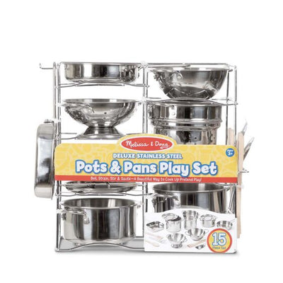 DELUXE STAINLESS STEEL POTS & PANS PLAY SET