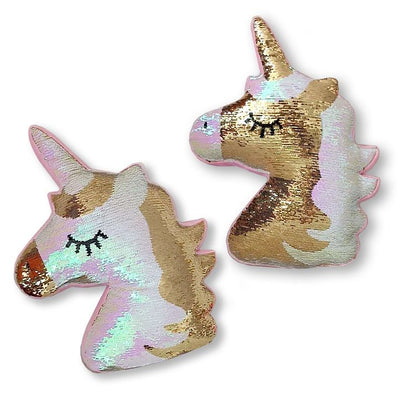 Top Trenz Reversible Sequin Gold Unicorn Pillow